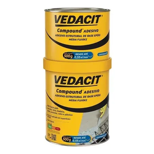 Compound Adesivo Estrutural A+B de 1Kg Vedacit